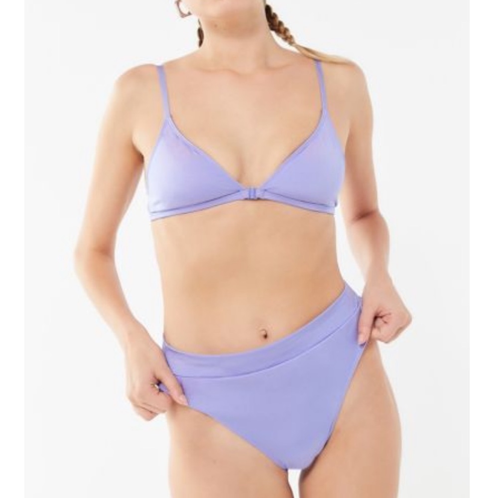 UO Out From Under Shimmer 80’s Purple Bikini Large